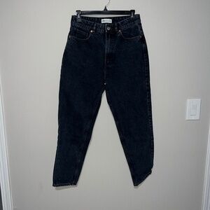 High waisted dark blue wash straight jeans ZARA USA 6